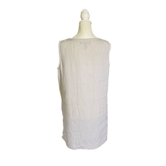 Ellen Tracy Linen Tan & Cream Pin Stripe Sleeveless Top w/ Gold Hardware Medium - Picture 4 of 12